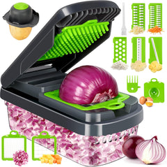 16-in-1 Kitchen Manual Vegetable Chopper | Onion & Carrot Cutter