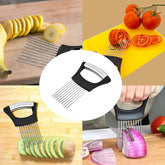 Stainless Steel Onion Slicer & Holder – Vegetable Cutter Tool
