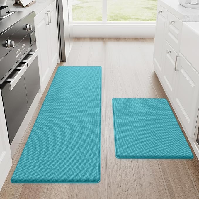 StepRite Kitchen Mats, 2PCS Kitchen Rugs, Cushioned Anti Fatigue Kitchen Mats for Floor, Non-Slip Standing Desk Mat