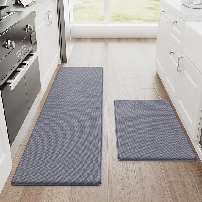 StepRite Kitchen Mats, 2PCS Kitchen Rugs, Cushioned Anti Fatigue Kitchen Mats for Floor, Non-Slip Standing Desk Mat