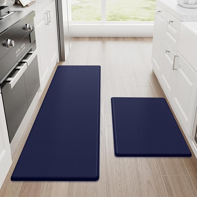 StepRite Kitchen Mats, 2PCS Kitchen Rugs, Cushioned Anti Fatigue Kitchen Mats for Floor, Non-Slip Standing Desk Mat