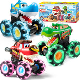 3-Pack Monster Truck Toys – Motion-Activated LED Cars for Toddlers & Kids