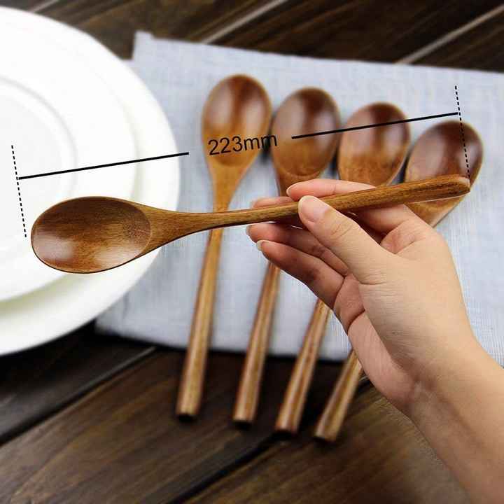 Wooden Soup Spoons – Japanese Style Kitchen Utensils for Eating & Stirring