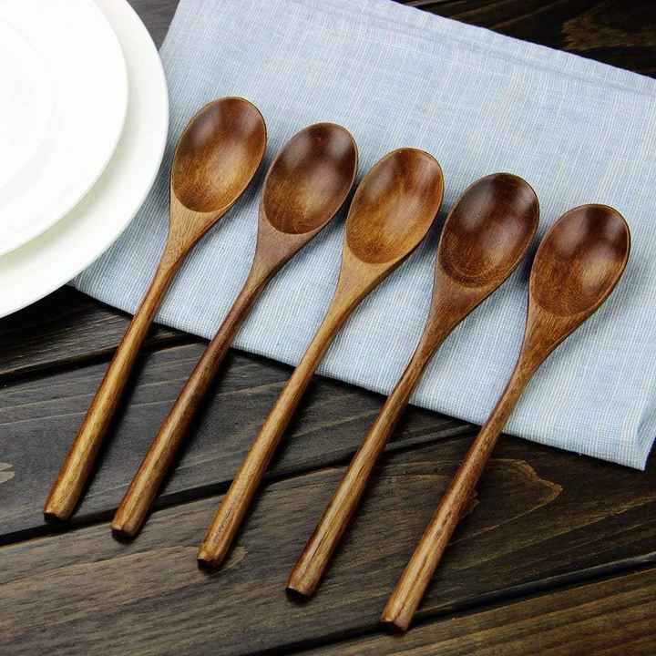 Wooden Soup Spoons – Japanese Style Kitchen Utensils for Eating & Stirring