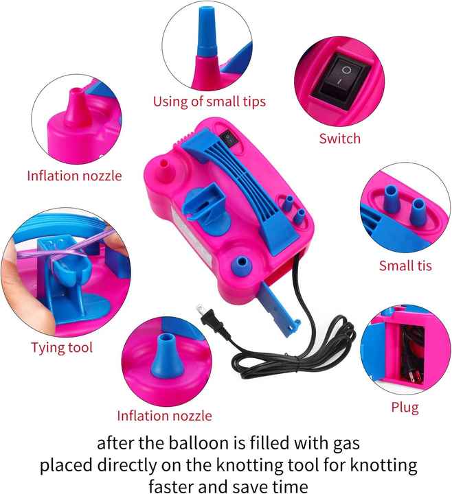 Electric Balloon Pump – 600W Dual Nozzle with Tying Tool