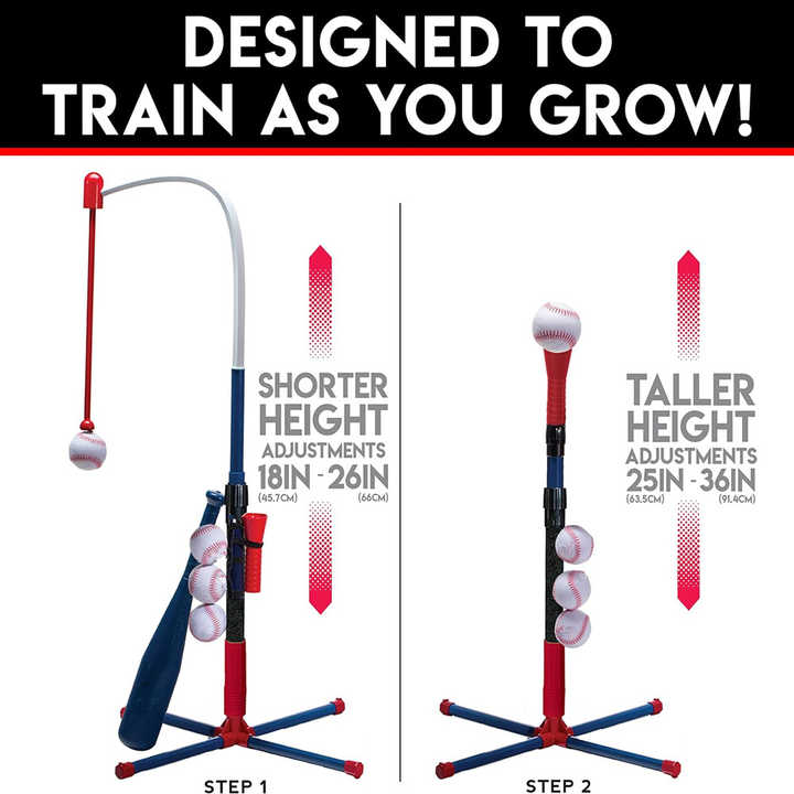 Kids Baseball Batting Tee Set – Adjustable Tee Stand for Boys & Girls, Toddlers to Youth