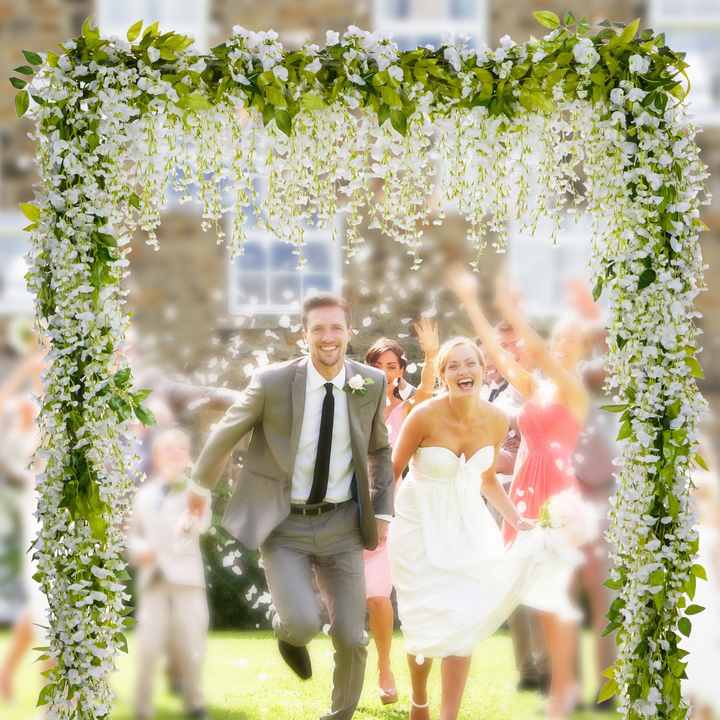 White Wisteria Artificial Flowers – 4Pcs 28.8FT Silk Vines for Wedding Arch, Outdoor, Home & Party Decorations.