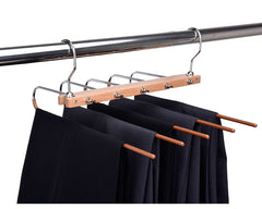 Wooden Pants Hanger – Solid, Adjustable, Space-Saving