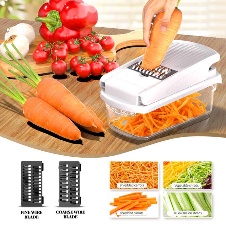 Vegetable Chopper,12-in-1 Multifunctional Food Chopper,Professional Onion Chopper with 7 Blades