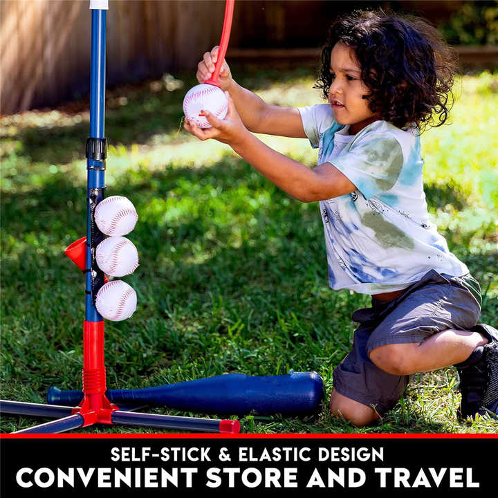 Kids Baseball Batting Tee Set – Adjustable Tee Stand for Boys & Girls, Toddlers to Youth