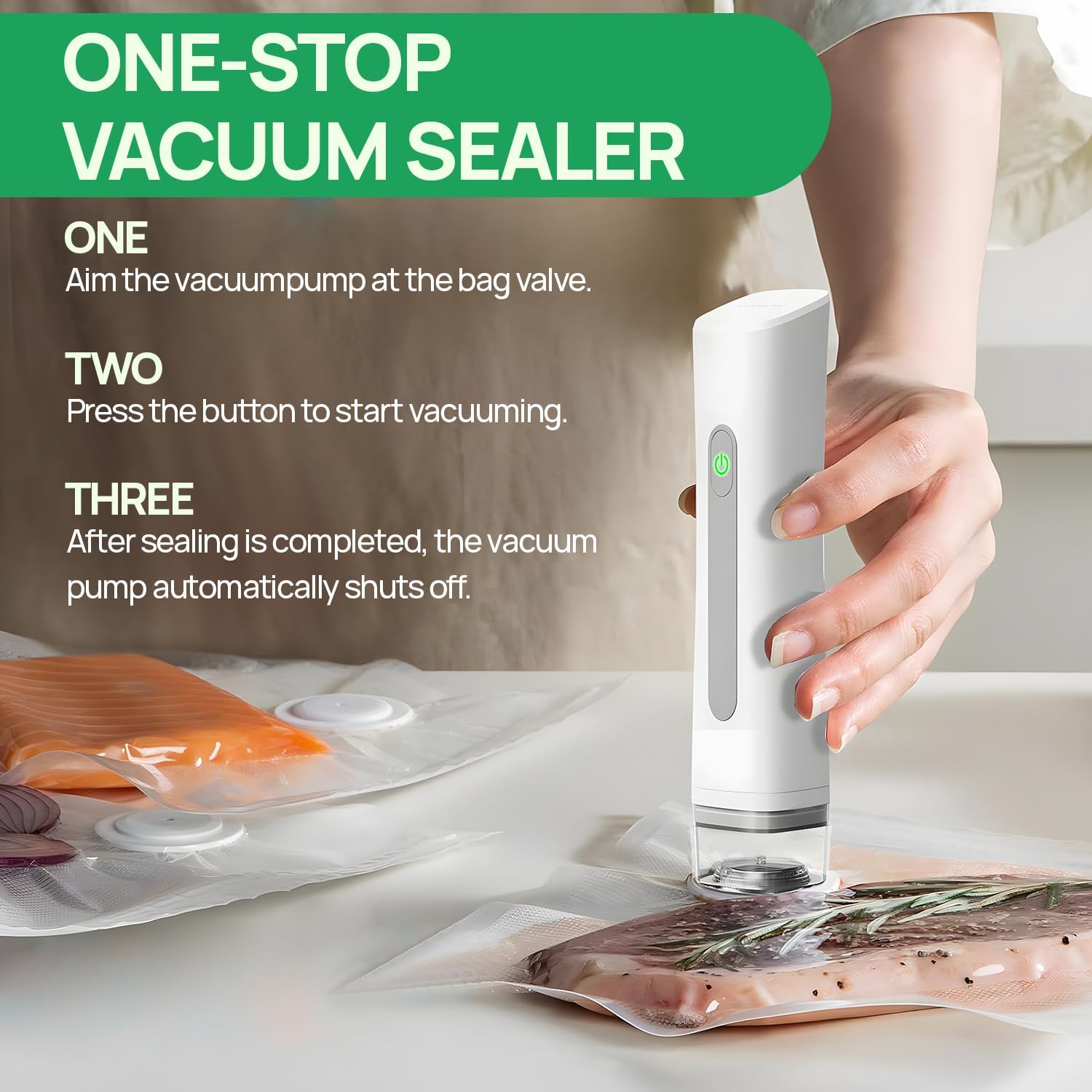 Compact Vacuum Sealer For Food Preservation,Portable Cordless Handheld