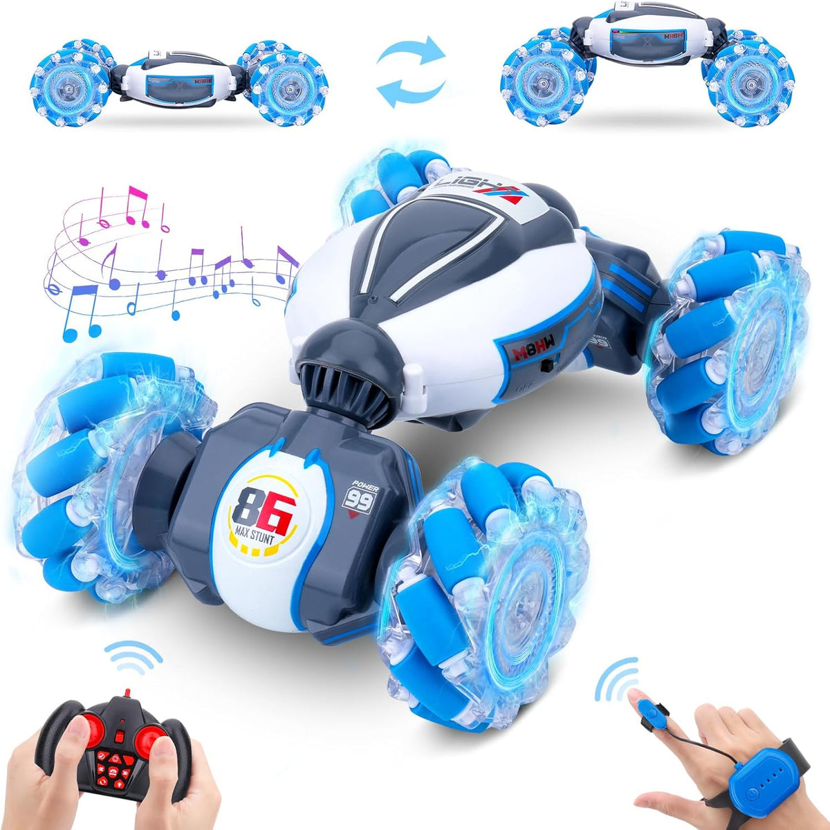Gesture Sensing RC Stunt Car – 360° Rotating 4WD Hand-Controlled Toy for Kids