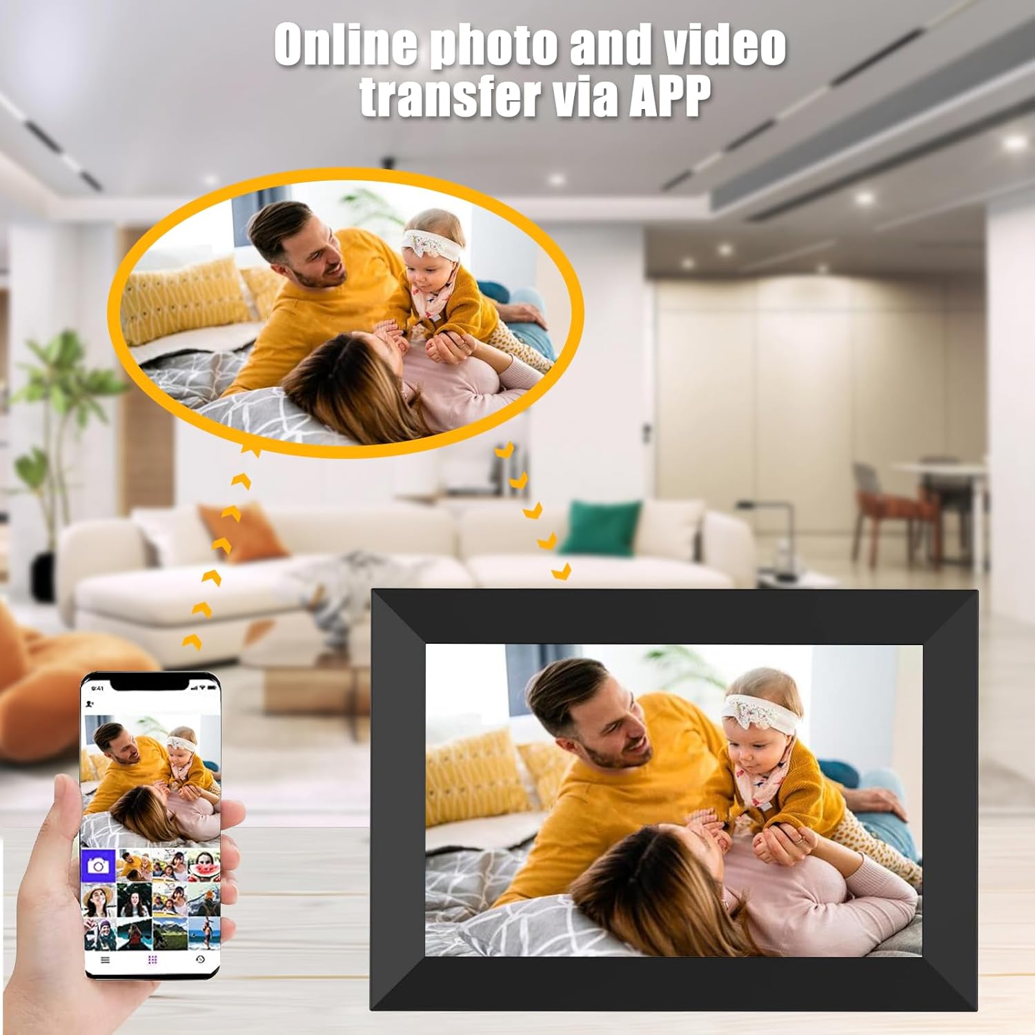 Digital Photo Frame with Touchscreen WiFi HD & App Sharing