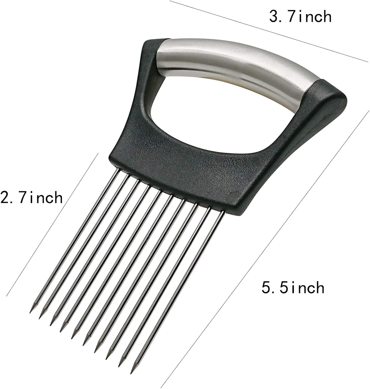 Stainless Steel Onion Slicer & Holder – Vegetable Cutter Tool