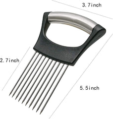 Stainless Steel Onion Slicer & Holder – Vegetable Cutter Tool