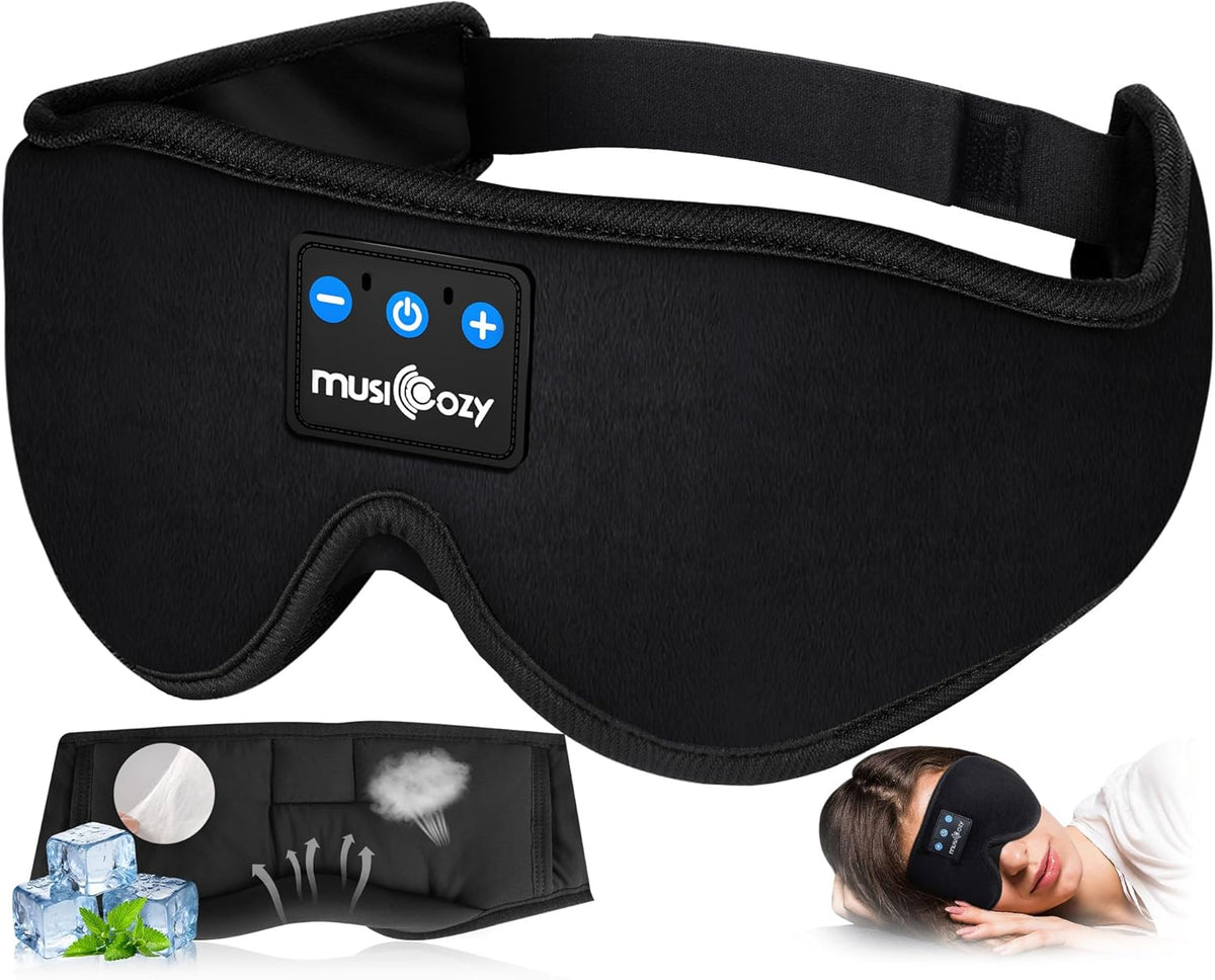 Bluetooth Sleep Headphones Mask with HD Speakers – For Side Sleepers
