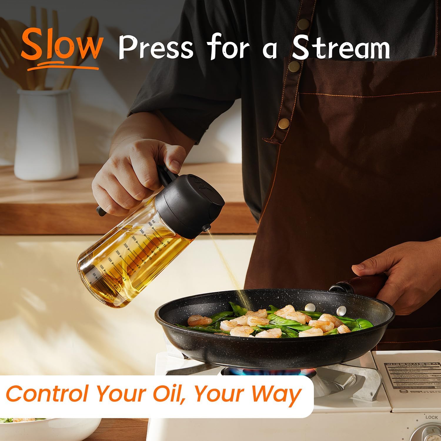 Glass Olive Oil Sprayer – 2-in-1 Kitchen Dispenser