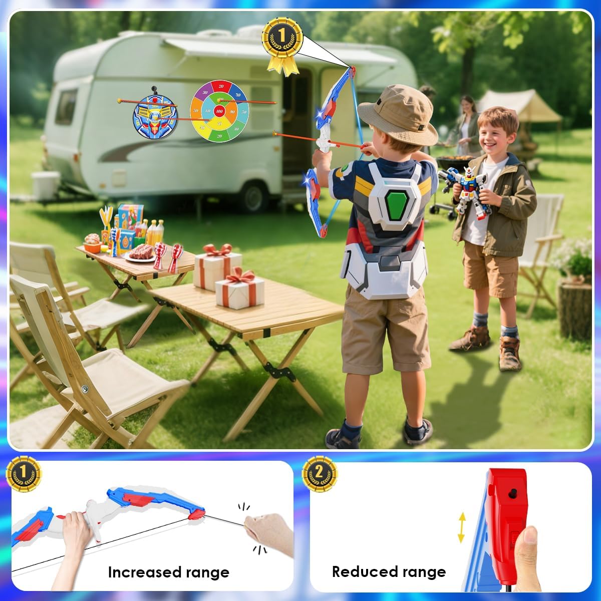 Kids Bow and Arrow Set – LED Light-Up Archery Toy with Suction Cup Arrows