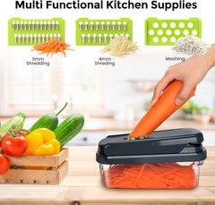 16-in-1 Kitchen Manual Vegetable Chopper | Onion & Carrot Cutter