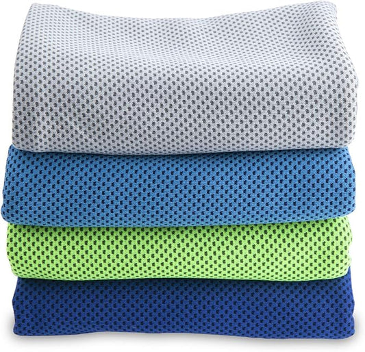 4 Pack Cooling Towels for Sports, Gym & Outdoor – 40"x12" Ice Towel for Instant Relief