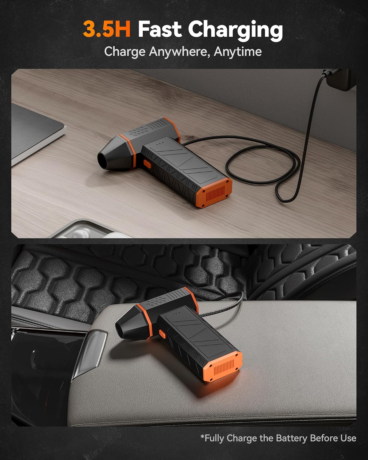 WOLFBOX MF50 Electric Compressed Air Duster – Fast Charging