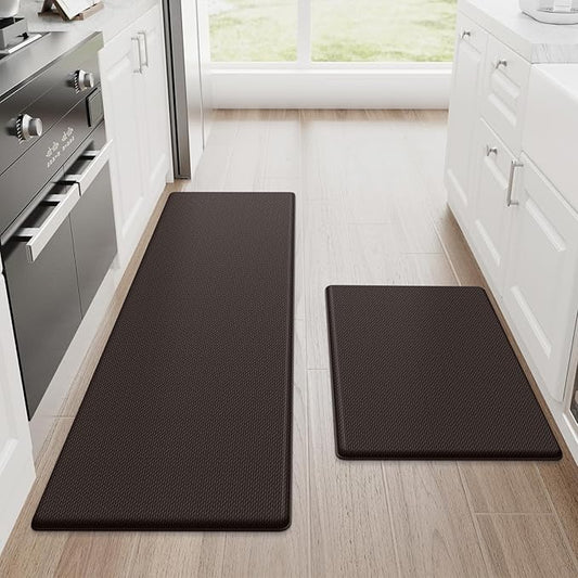 StepRite Kitchen Mats, 2PCS Kitchen Rugs, Cushioned Anti Fatigue Kitchen Mats for Floor, Non-Slip Standing Desk Mat