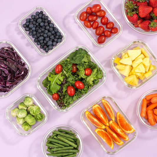 24pc Borosilicate Glass Storage Containers with Lids. 12 Airtight, Freezer Safe Food Storage Containers