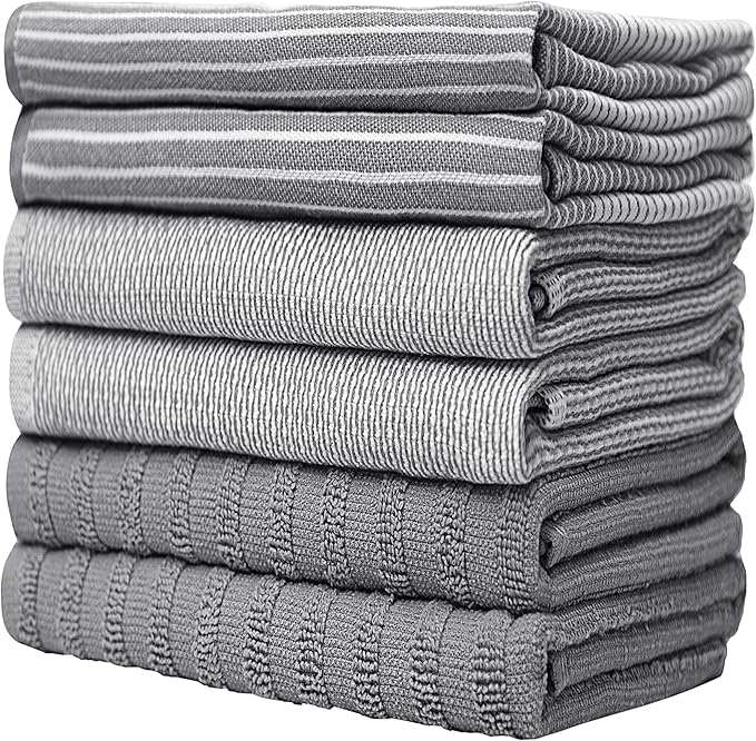 Premium Kitchen Towels | Large Cotton Kitchen Hand Towel | Flat & Terry Dish Cloths