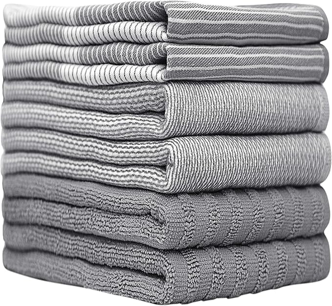 Premium Kitchen Towels | Large Cotton Kitchen Hand Towel | Flat & Terry Dish Cloths