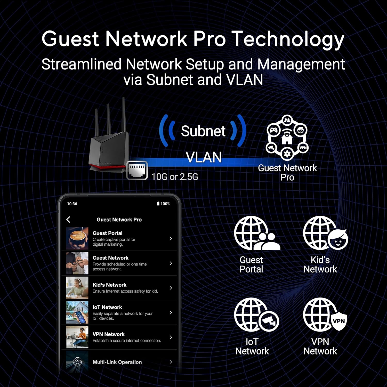 ASUS RT-BE86U BE6800 Dual-Band WiFi 7 Router, Supports 4096-QAM, MLO, AI WAN