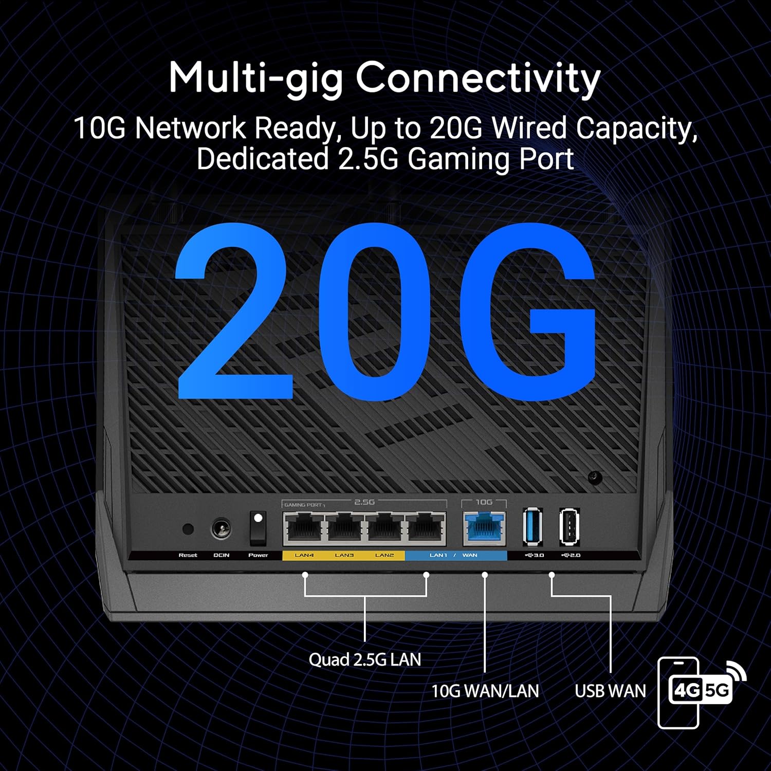 ASUS RT-BE86U BE6800 Dual-Band WiFi 7 Router, Supports 4096-QAM, MLO, AI WAN