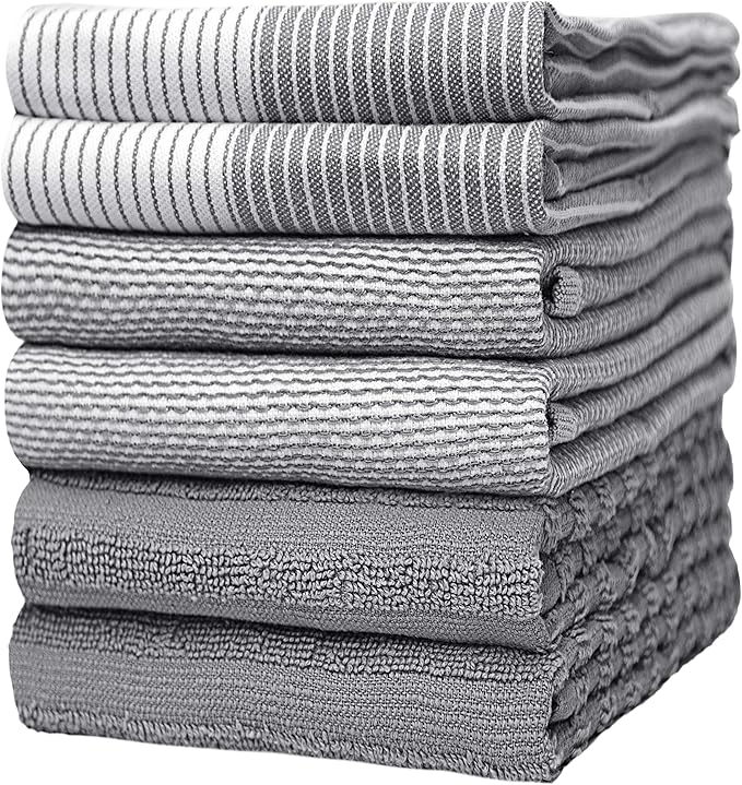 Premium Kitchen Towels | Large Cotton Kitchen Hand Towel | Flat & Terry Dish Cloths