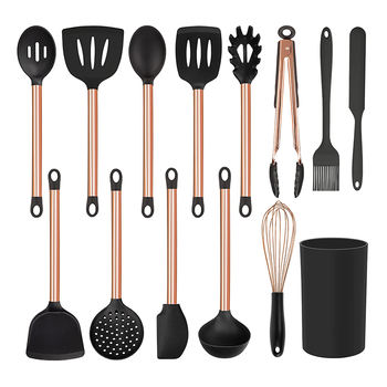 Colorful Silicone Cooking Utensils Set Promotional Item Vibrant Display of Utensils