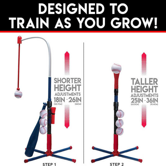 Kids Baseball Batting Tee Set – Adjustable Tee Stand for Boys & Girls, Toddlers to Youth