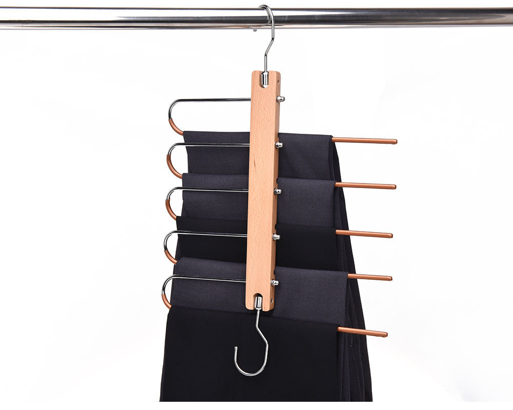 Wooden Pants Hanger – Solid, Adjustable, Space-Saving