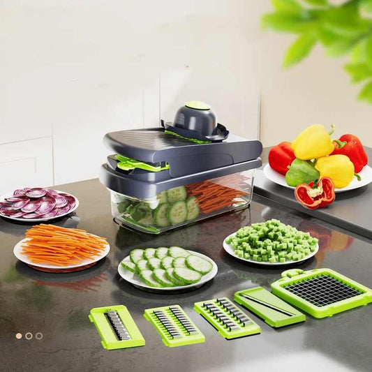 Vegetable Chopper,12-in-1 Multifunctional Food Chopper,Professional Onion Chopper with 7 Blades