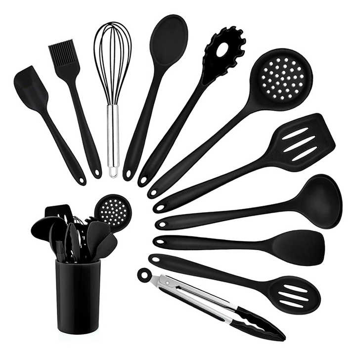 Colorful Silicone Cooking Utensils Set Promotional Item Vibrant Display of Utensils
