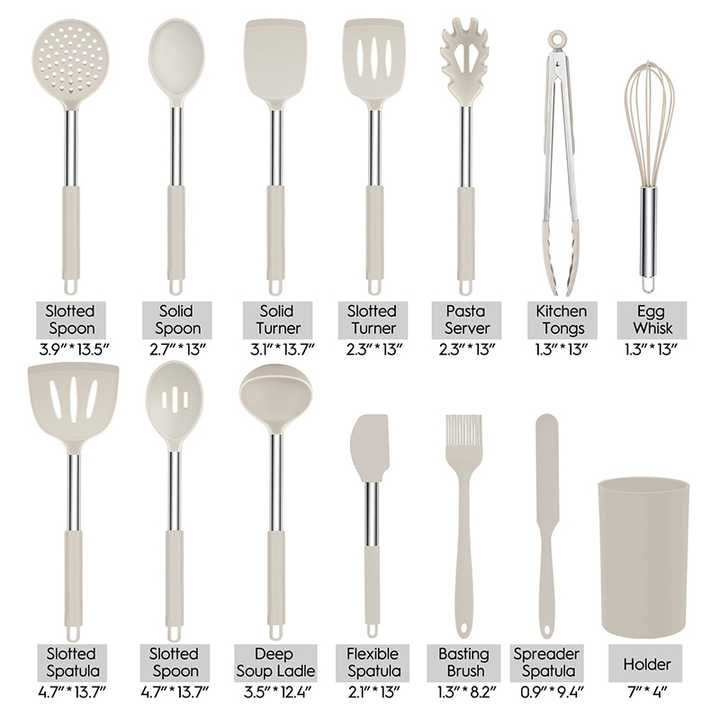 Premium Silicone Kitchen Utensils Set – Spoon, Spatula & Stainless Steel Tools