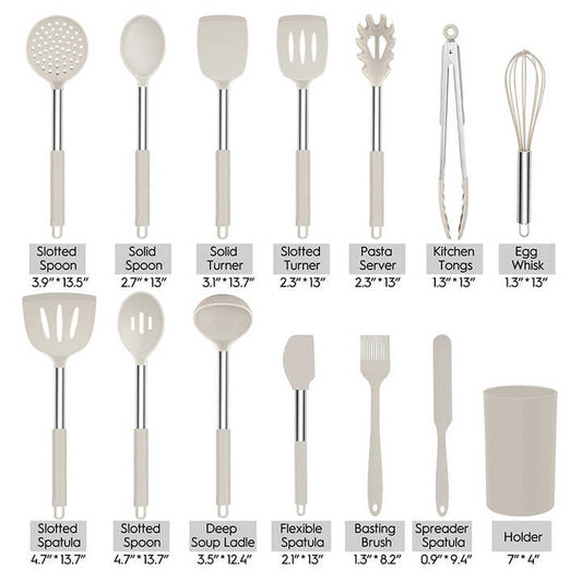Premium Silicone Kitchen Utensils Set – Spoon, Spatula & Stainless Steel Tools