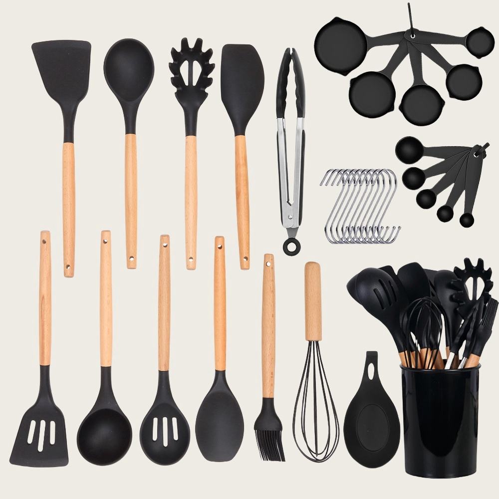 34-Piece Silicone Cooking Utensils Set – With Holder