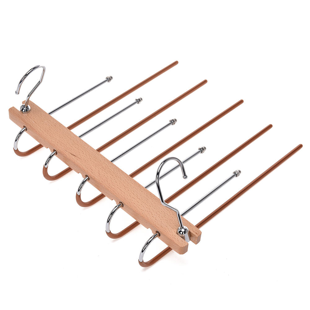Wooden Pants Hanger – Solid, Adjustable, Space-Saving
