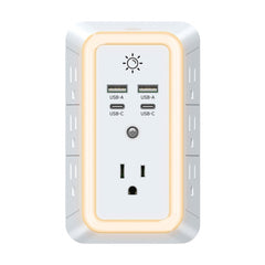 Wall Charger, Surge Protector | Outlet Extender with 4 USB Charging Ports
