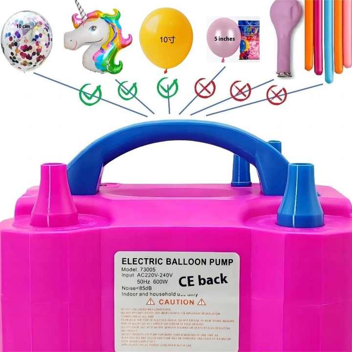 Electric Balloon Pump – 600W Dual Nozzle with Tying Tool