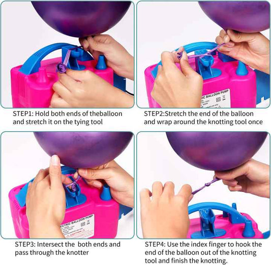 Electric Balloon Pump – 600W Dual Nozzle with Tying Tool